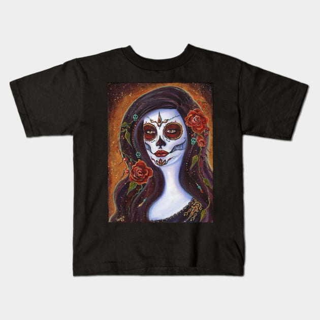 Day of the dead  Autumn Rose By Renee Lavoie Kids T-Shirt by ReneeLLavoie